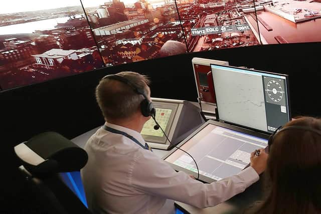 NATS personnel give a demonstration in the operations room at National Air Traffic Services (NATS) Swanwick in Hampshire, which will direct aircraft at London City Airport using the UK's first remote digital air traffic control tower.
Photo: Andrew Matthews/PA Wire