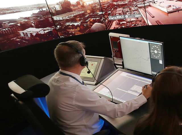 NATS personnel give a demonstration in the operations room at National Air Traffic Services (NATS) Swanwick in Hampshire, which will direct aircraft at London City Airport using the UK's first remote digital air traffic control tower.
Photo: Andrew Matthews/PA Wire