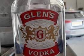 The counterfeit vodka in 350ml bottles fraudulently labelled as Glen's Vodka. Pic: Contributed