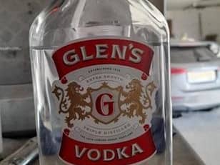The counterfeit vodka in 350ml bottles fraudulently labelled as Glen's Vodka. Pic: Contributed