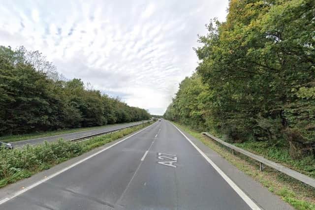 A man is still in hospital following a collision on the A27 in Southbourne near Chichester. He was rushed to Southampton General Hospital to be treated for his injuries. Picture: Google Street View.