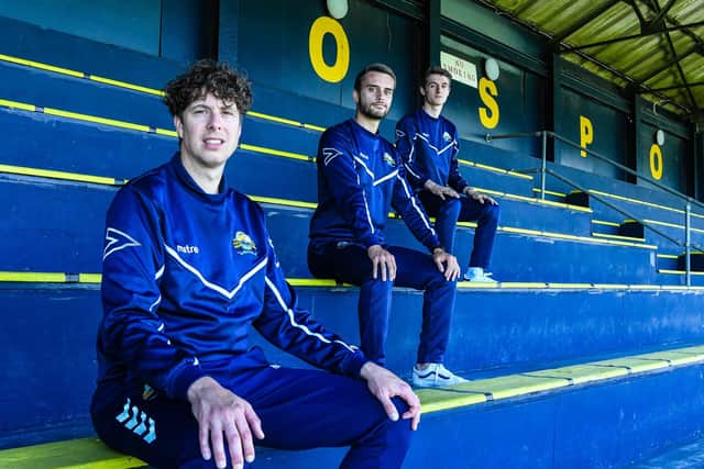 From left - Aaron Haggard, Pat Suraci and Joe Lea, who will be heading up the new centre of excellence at Gosport Borough Football Club.
Picture by Colin Farmery