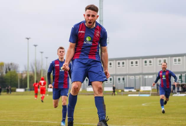 Harry Sargeant celebrates his goal against Flackwell Heath. Picture: Stuart Martin