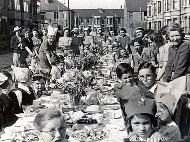 The VJ Day street party in Romsey Avenue, Copnor, Portsmouth, in August 1945.