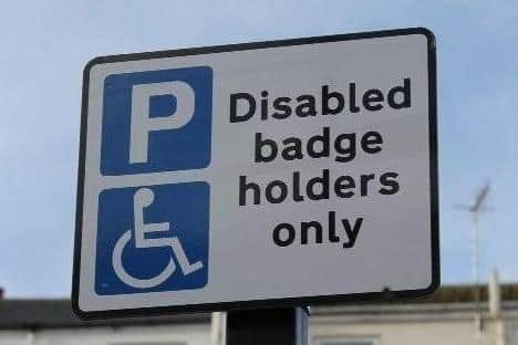 A blue badge parking spot.
