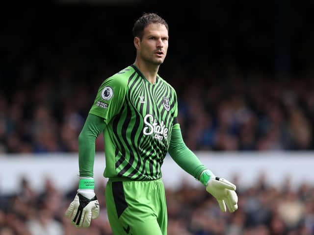 Everton's Asmir Begovic in action against West Ham in the Premier League in September. Picture: Alex Livesey/Getty Images