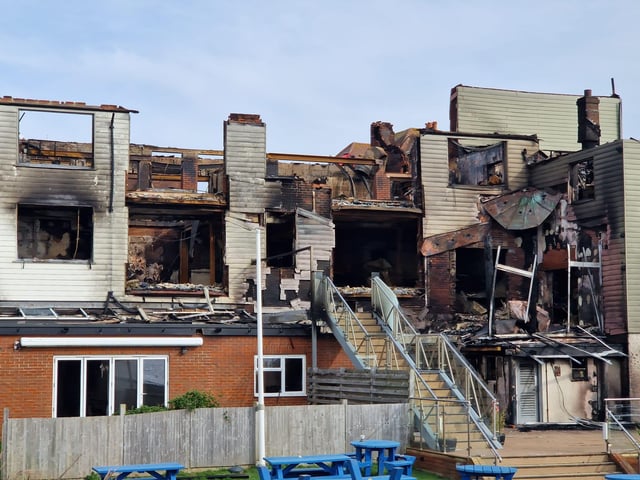 The Osborne View, struck by a huge fire which is believed to have started as a result of a a tumble dryer electrical fault, pictured on Friday, February 23 2024.