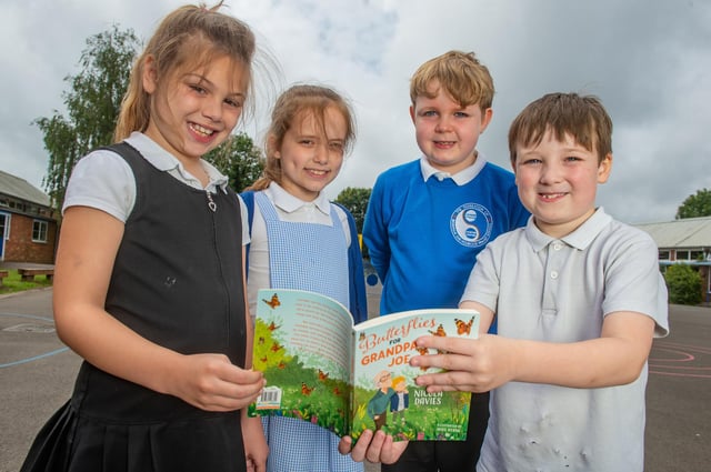 Left to right: Imogen Barnes, eight, Isla Ballard-Spooner, eight, Mason Smith, eight, and Noah Malley, eight, of Bedenham Primary School, Gosport,