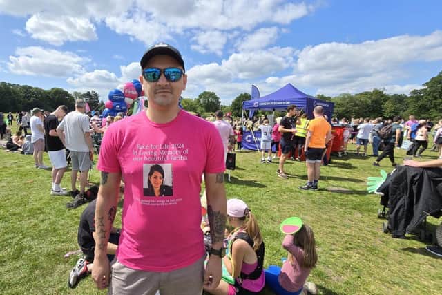 Craig Foster will wear his wife's picture on his t-shirt during the 5k Race for Life, Portsmouth