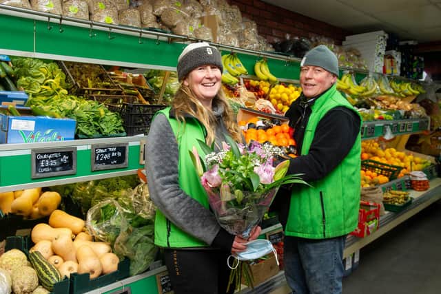 Pictured: Debbie Hadwen and Nigel Hadwen at Clanfield Greengrocer and Florist. Picture: Habibur Rahman