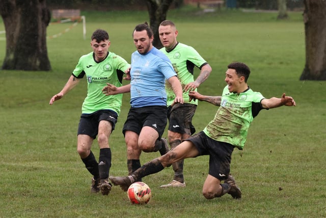 Bedhampton (green) v Wicor Mill. Picture by Kevin Shipp