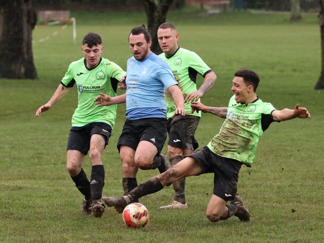 Bedhampton (green) v Wicor Mill. Picture by Kevin Shipp