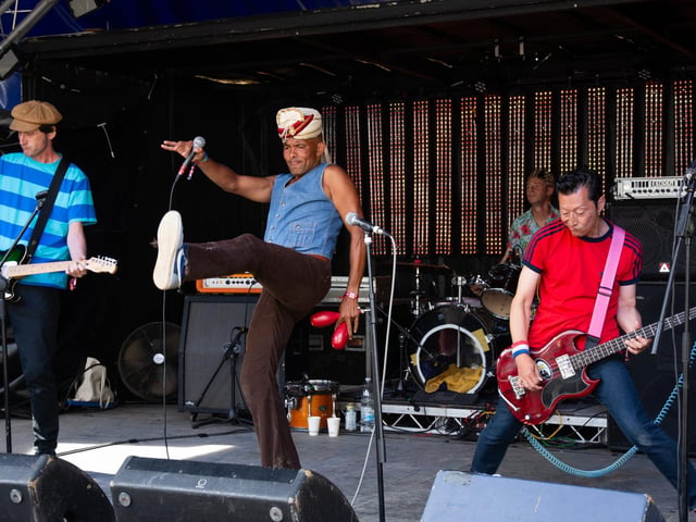 King Salami performing at BoomTown 2023 on the Fools Leap Stage.