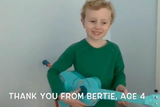 Brother, Bertie, age four, also joined in the video to thank key workers.
Filmed, directed and edited by Jessica Venn age 10, shared by Mum, Gemma.