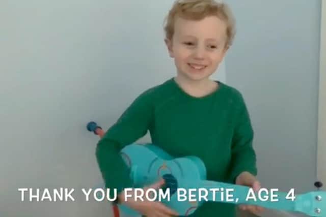 Brother, Bertie, age four, also joined in the video to thank key workers. 

Filmed, directed and edited by Jessica Venn age 10, shared by Mum, Gemma.