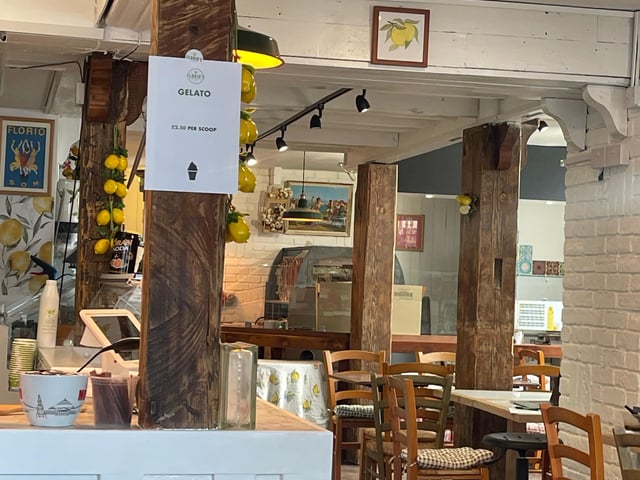 Inside Florio's D'Italia in High Street, Old Portsmouth at the site of the Duke of Buckingham.