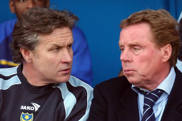 Former Pompey assistant manager Kevin Bond, left, alongside ex-Blues boss Harry Redknapp PICTURE:STEVE REID