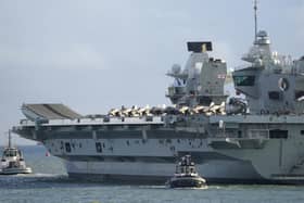 HMS Queen Elizabeth is one of two Uk aircraft carriers. PA Photo. Andrew Matthews/PA Wire