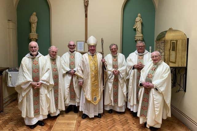 Bishop Philip Egan leads the Jubilarian Mass.