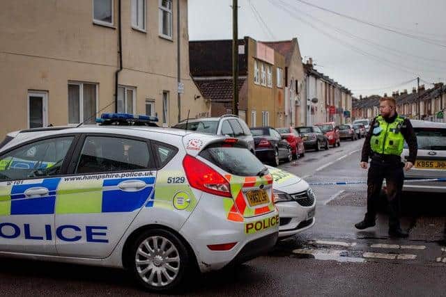 The police cordon in Margate Road at the beginning of the week. Picture: Habibur Rahman