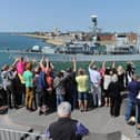 HMS Iron Duke leaves Portsmouth for deployment in 2014.  Picture: Allan Hutchings (141864-039)