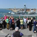 HMS Iron Duke leaves Portsmouth for deployment in 2014.  Picture: Allan Hutchings (141864-039)