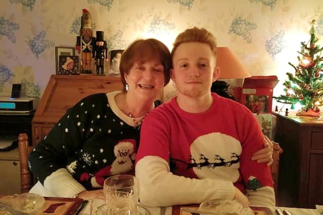 MISSING THEM: Matt's mum Margaret and brother Luke at Christmas