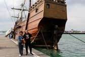 Visitors had the chance to step aboard the replica of Christopher Columbus' famous vessel