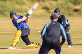 Fraser Hay on his way to hitting Portsmouth's highest SPL innings since 2005. Picture: Keith Woodland