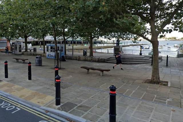 The area of The Hard where the Royal Oak monument would be placed Picture: Google