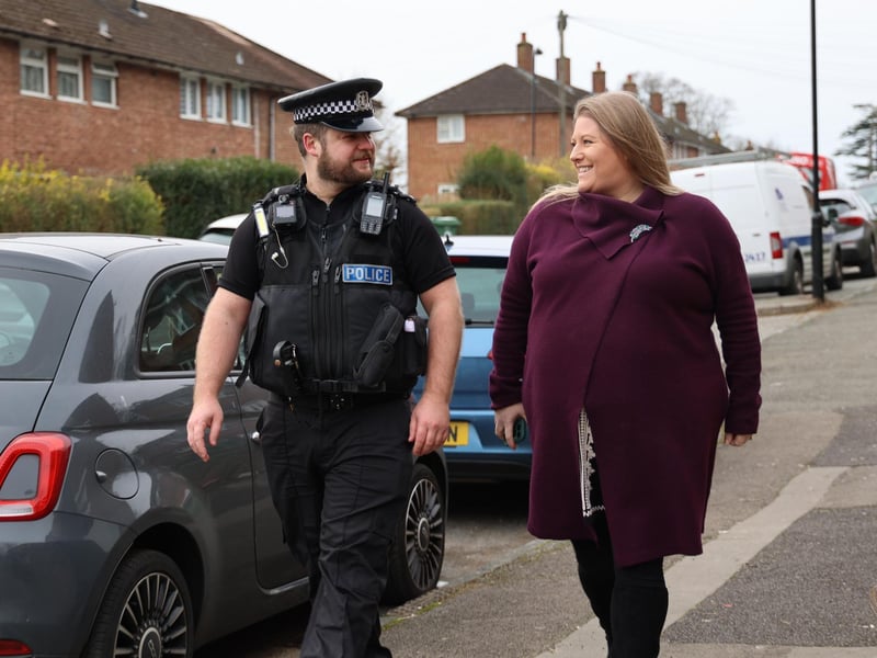PCC Donna Jones on patrol with Hamshire PC Luke Peskett