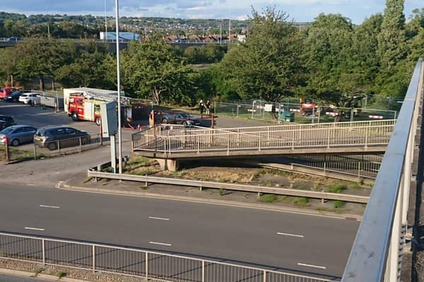 Firefighters dealing with a fuel pillage in a car park on London Road, near Hilsea Lido, yesterday evening (July 19).