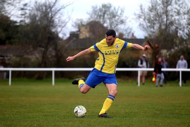 Brad Stone was on target at Broughton as Locks Heath advanced to the last eight of the Hampshire Premier League's supplementary cup.  Picture: Tom Phillips.