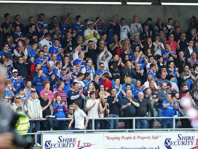 These fans enjoyed Pompey's 1-0 win against Northampton in April 2014.