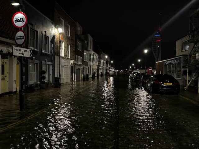Flooded streets of Old Portsmouth last night as captured by Marcin Jedrysiak.