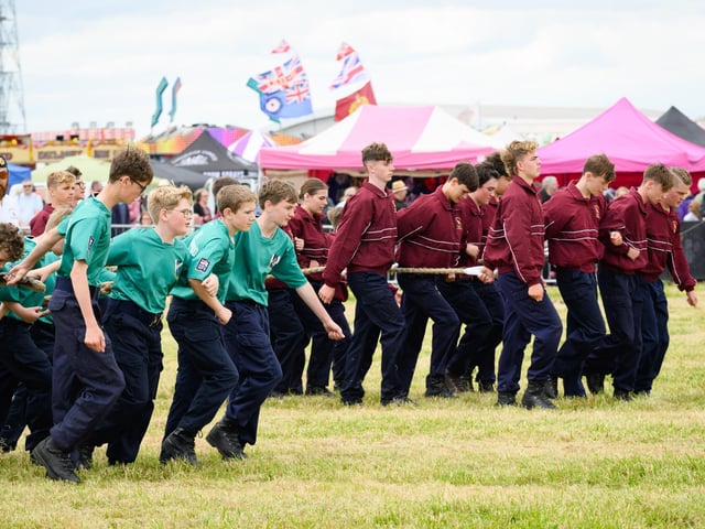 Pictured is: Crews from HMS Collingwood and Sultan March off
Picture: Keith Woodland (080621-74)