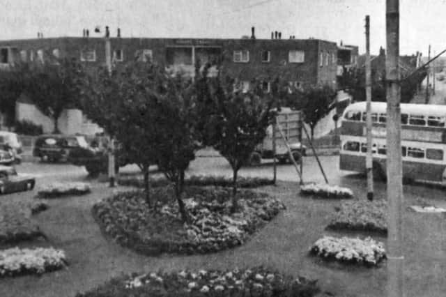 The old roundabout outside The News Centre, Hilsea, and the jams that built when the new, giant, Portsbridge roundabout opened just up the road about 1970.