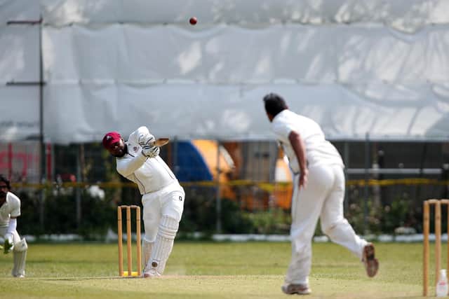P & S batsman Bryon Johnson is about to be caught. Picture: Chris Moorhouse