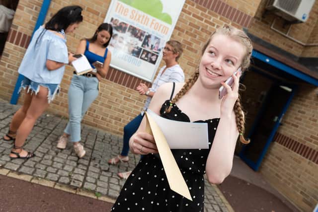 Louisa Rennie, calls home after picking up her A-level certificates at Oaklands Catholic School, which were enough to get her into the University of Portsmouth to study nursing
Picture: Duncan Shepherd