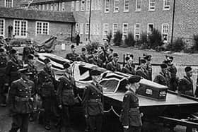 The funeral cortege for the three German airmen shot down over Rowlands Castle. Picture: Trevor Dalgleish collection
