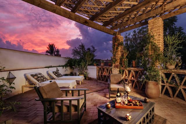Dar Louisa provides the perfect blend of relaxation and indulgence. The riad sleeps up to 10 guests, boasts two furnished terraces, a plunge pool, and a charming courtyard. With an expert chef preparing daily meals and attentive staff catering to your every need, this is an unforgettable getaway.