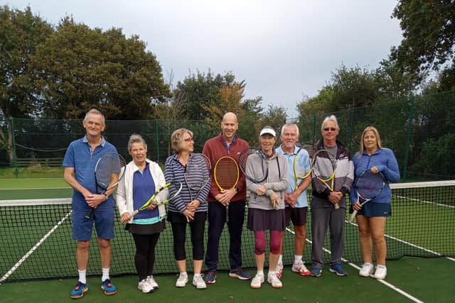 Ryde Lawn 3rds v Wickham (from left) Peter Eade, Janet Eade, Andrew Hanney, Rachel Butler, Sue George, Tom Carter, Stuart Brett, Helen Peak