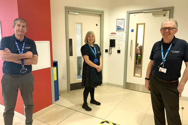 Volunteers Patrick Hobbs, Julie Williams and Stephen Hyson