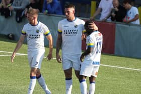 Striker Alex Wall, centre, will miss out against his former club Concord Rangers with a back injury. Picture: Dave Haines
