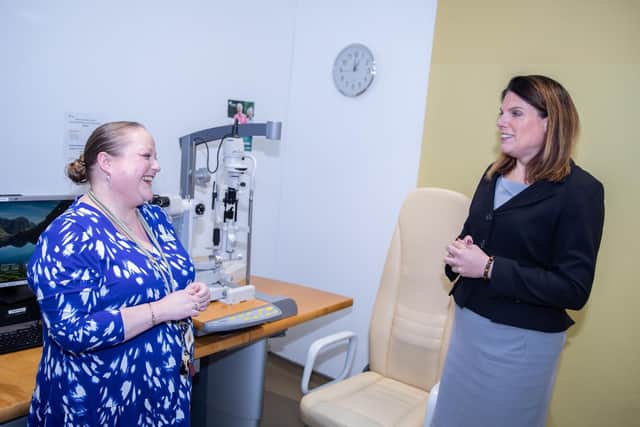 MP Caroline Nokes meets Gemma Briggs, Hospital Manager for Optegra Hampshire