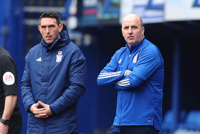 Former Pompey boss Paul Cook, right, with Gary Roberts on their return to Fratton Park