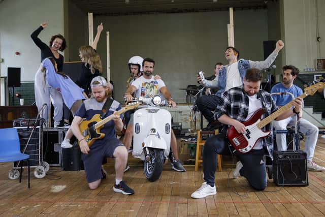 The cast in rehearsal for The Commitments, taken on August 24, 2022 in London. Picture by Ellie Kurttz