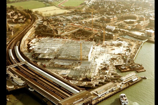 Gunwharf Quays being developed in 1999