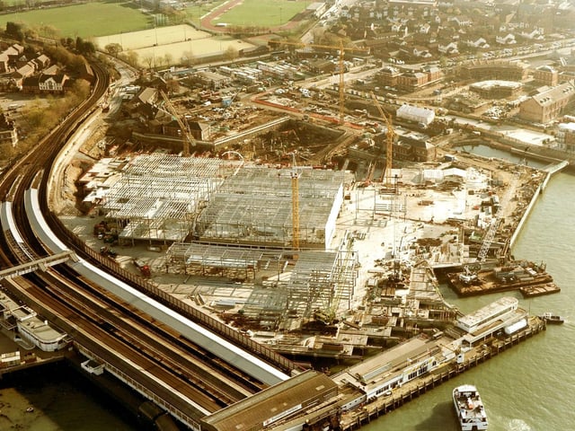 Gunwharf Quays being developed in 1999