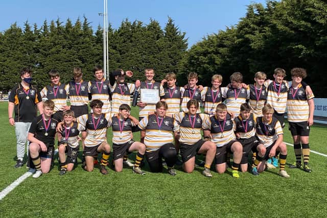 Portsmouth U15s line up after beating Alton at Hooks Lane.